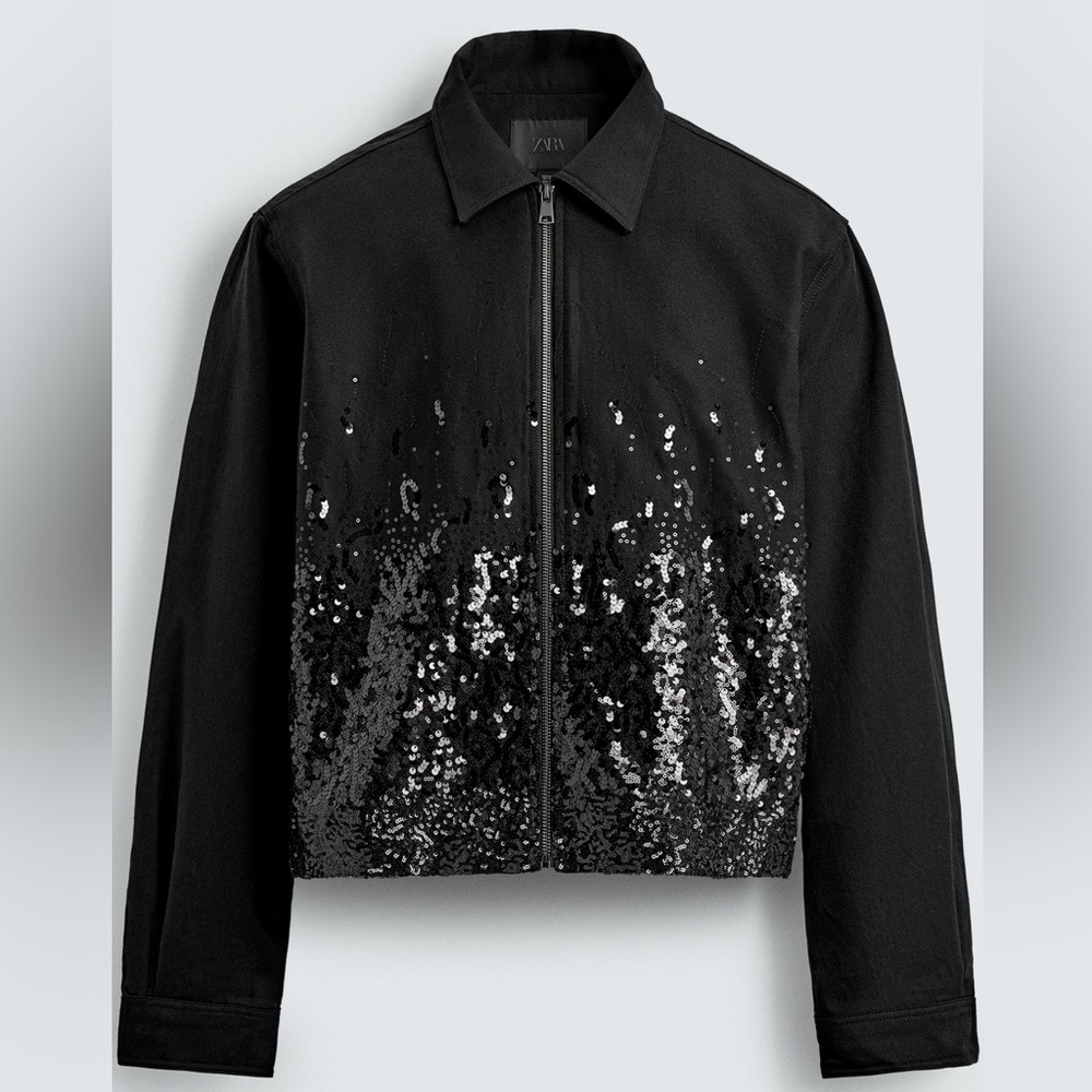 Zara Black Sequin Jacket